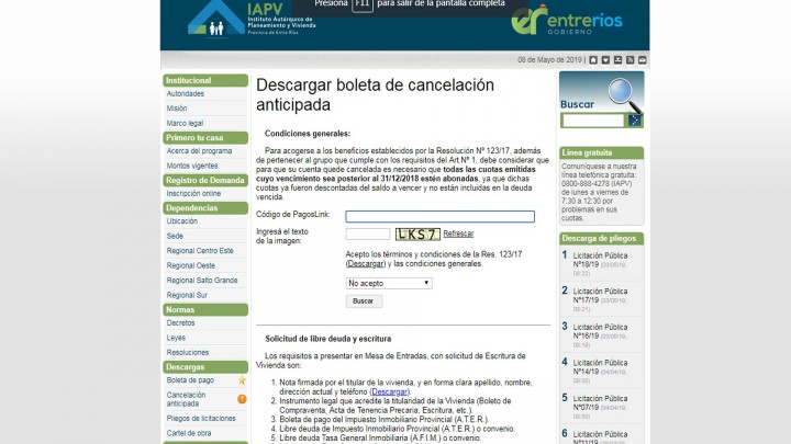 Nueva prórroga para la cancelación anticipada de cuotas de viviendas sociales