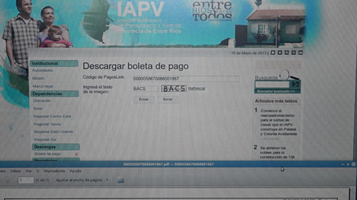 Adjudicatarios de viviendas sociales podrán imprimir boleta de pago desde página web del IAPV