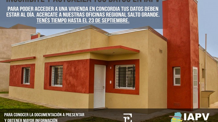 Culmina  la  inscripción y actualización de datos para acceder a una vivienda del IAPV en Concordia